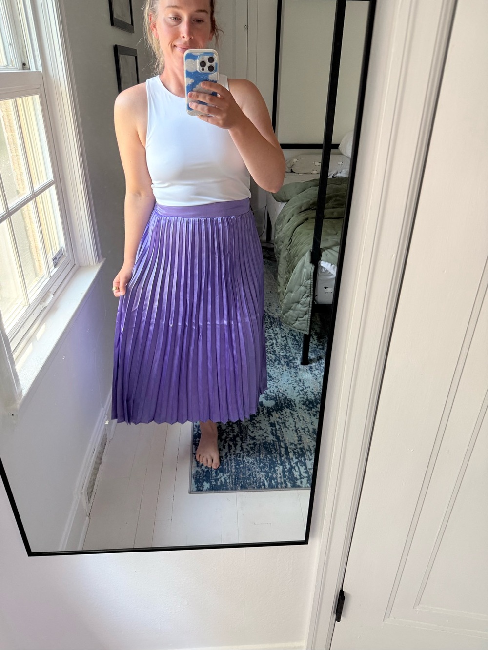 NWT Hunter & Brown Pleated Midi Skirt Sz L